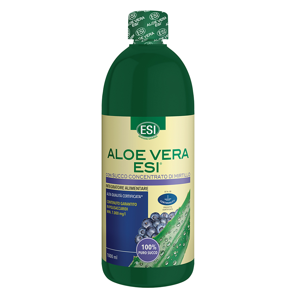 ALOE VERA ESI® SOK od lista prave aloje, obogaćen medom i sokom od plodova borovnice 1L