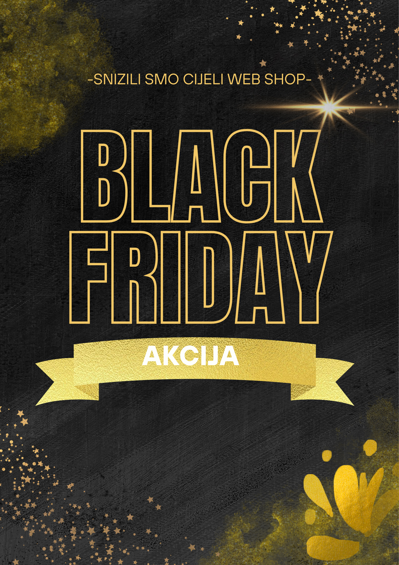 Black and Gold Luxury Black Friday Sale Poster | Bio Rama Ayurvedski proizvodi i usluge